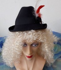 Seppelhut schwarz Federn weiß rot Bayrisches Volksfest Trenker Hut 129191213