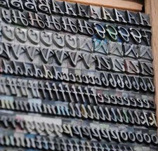 Schreibschrift 8 mm Bleisatz Buchdruck Handsatz Künstlerschrift Bleischrift ABC