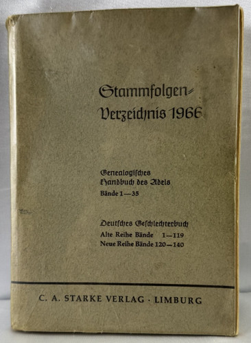 Stammfolgen verzeichnis 1966 - "stammfolgen,