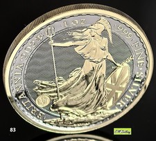 BRITANNIA 2023 Ruthenium und vergoldet - 1 Oz Silber 999