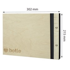 Fotoalbum Holzalbum 60 schwarze Seiten Fotobuch selbst gestalten einkleben