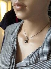 Magnet Halsketten Edelstahl Anhänger graue Perle Zirkonia Energetix Magnetix