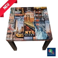 🔵🟡 IKEA Lack 55cm Couchtisch Beistelltisch NewYork Manhattan Brooklyn Broadway
