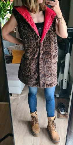 Leoparden plüsch steppweste - leoparden,