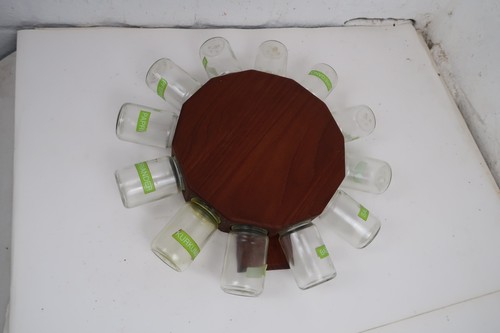 Teak rad gläser wand - teak,