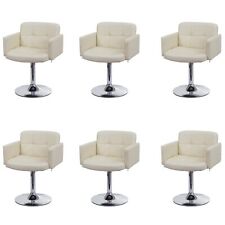 B-Ware 6er-Set Esszimmerstuhl Orlando, mit Armlehne, Kunstleder Chrom, creme