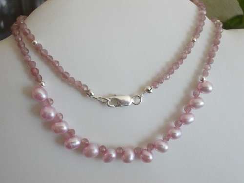 Achat kette mauvefarben - mauvefarben, mit