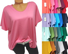 Damenshirt Übergröße 42 44 46 kurzarm Shirts  Bluse  T-Shirt Italy  Tunika  #21