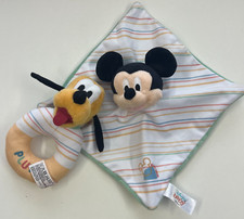 DISNEY MICKY MAUS Schnuffeltuch + Rassel Primark Schmusetuch Kuscheltuch Pluto