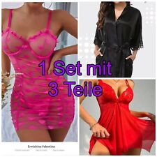 Sexy Dessous 1 Set mit 3 Teile Erotisch Nacht Abenteuer Bademantel Nagel Neue DE