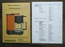 Bedienungsanleitung Kaffee- und Teeautomat K 109 - Elektromechanik Berlin 1985