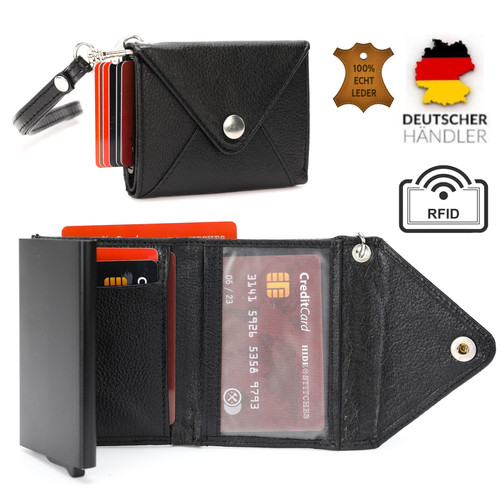 Slim wallet echt - wallet, leder
