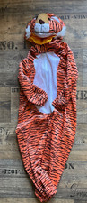 Jungen Mädchen Tiger Plüsch Kostüm Kapuze Karneval Fasching Overall Gr. 104/110