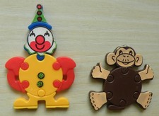 2 x Ü-Ei  Plastik-Steckpuzzle / Manege frei für Figuren - Puzzle  / D 1985 / TOP