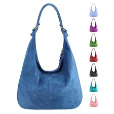 ITALy DAMEN XXL echt LEDER SHOPPER Wildleder Schultertasche Umhängetasche Hobo