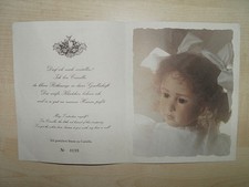 RUTH TREFFEISEN Zertifikat für Puppe Sammlerpuppe Künstlerpuppe CAMILLA