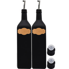 Ölflaschen aus Glas 1 Liter schwarz-matt mit Edelstahl-Ausgießer inkl. Deckel