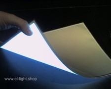 El-Folie weiß A4 (Elektrolumineszenz Folie), Neonfolie Leuchtfolie Plasmafolie