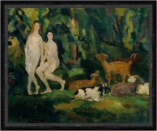 Dew Drops Arthur B. Davies Tautropfen Ziegen Tiere Nackte Garten Faks_B 00683