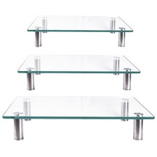 Monitorerhöhung Bildschirmerhöhung Tisch TV Aufsatz Monitor Glasaufsatz Rack Gla