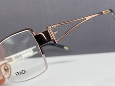 Fendi Brille Damen Braun Eckig Strass halbrand  f612R NP: 261€