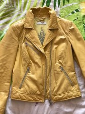 MILESTONE Lederjacke Lammnappa-Leder, gelb, Bikerjacke, Gr. 34