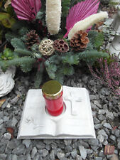 Grabbuch Gedenkbuch Buch Antik Deko  Spruch Grabdekoration Grabstein Buch  Neu