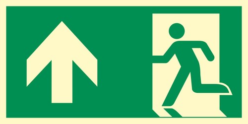 Geradeaus fluchtwegschild - geradeaus,