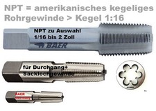 NPT Gewindebohrer Baer Gewindeschneider Rohrgewinde 1/8 1/4 3/8 1/2 3/4 2 Zoll