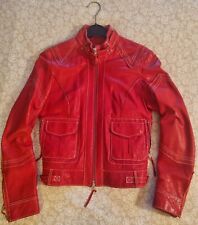 LIQU rote Lederjacke aus