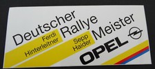 Werbe-Aufkleber Opel Rallye DM 1989 Sepp Haider Ferdi Hinterleitner