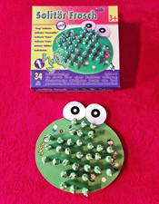 Solitär Frosch, lustiges Kinderspiel aus Holz, Steckspiel, Solitaire ab 3