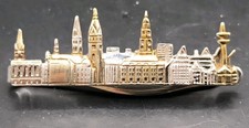 krawattenklammer silber 925  Hamburg Skyline Vergoldet 5,cm
