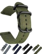 Kräftiges  Nylon Band 20 / 22 / 24 mm Quick Release Schließe schwarz