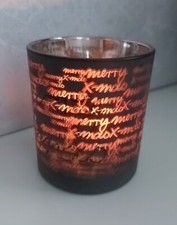 Teelichthalter Weihnachtsdeko spruch Merry x-mas 3D Romantisch Matt
