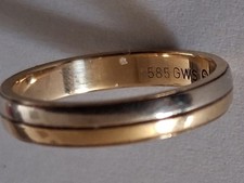 Trau Ring Damen Weiß Gelb
