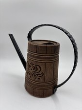 EMSA Mini‑Gießkanne 16 cm – Kunststoffkorpus mit Metallgriff und Ausguss, Holzfa