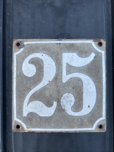 Antike emaille hausnummer - antike, nr