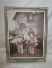 um 1910 FFB FEUERWEHR Umzug - Vereinsfahne , Reiter im ADLER Gewand - Echtfoto