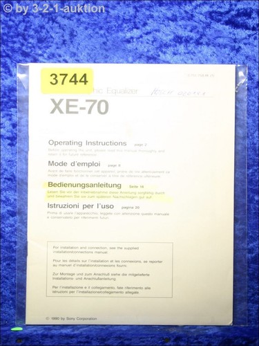 Sony bedienungsanleitung 70 - sony, xe