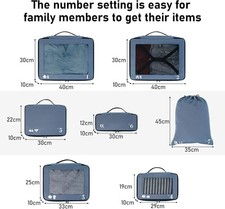 ECOHUB 7-teiliges Set Reisegepäck-Organizer, Packwürfel, Koffer-Packtaschen mit