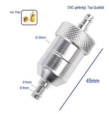 Set CNC Gehäuse Alu inkl Filter silber Diesel Heizung Filter Benzin Rasenmäher