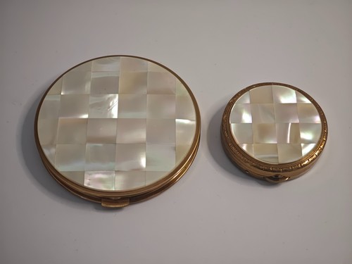 Vintage puderdose perlmutt - 2x,