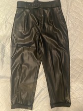 Zara Kunstlederhose Damen schwarz, XL, Hocher Bund , Gürtel, neuwertig