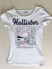Hollister kurzärmliges T-Shirt Damen Oberteil weiß Gr. XS