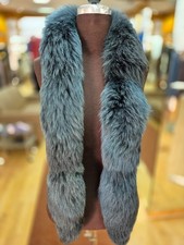 Fuchs Kragen Echt Pelz Real Blue Fox Selten Neuwertig