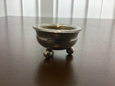 Art Deco Dose Kaviar Schale Saliere Innenvergoldet Glaseinsatz Bauhaus um 1920