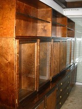 9 Teile ASKO Möbel Schrankwand Echtholz Kommode Vitrine Schrank Birke dunkel GUT