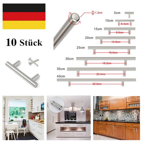 10x edelstahl schrankgriffe - edelstahl,