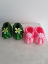 Selbstgestrickte Babyschuhe Für Mädchen